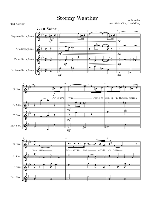 Stormy Weather – Harold Arlen