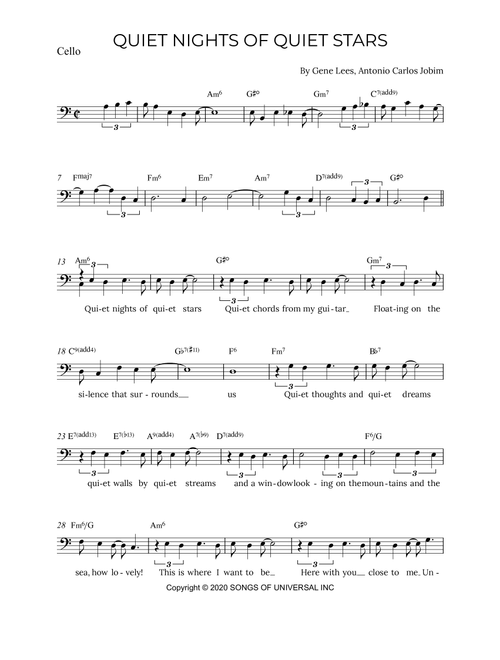 Quiet Nights Of Quiet Stars (Arr. Alex Nunes Rodrigues) - Andrea Bocelli (Cello Solo)
