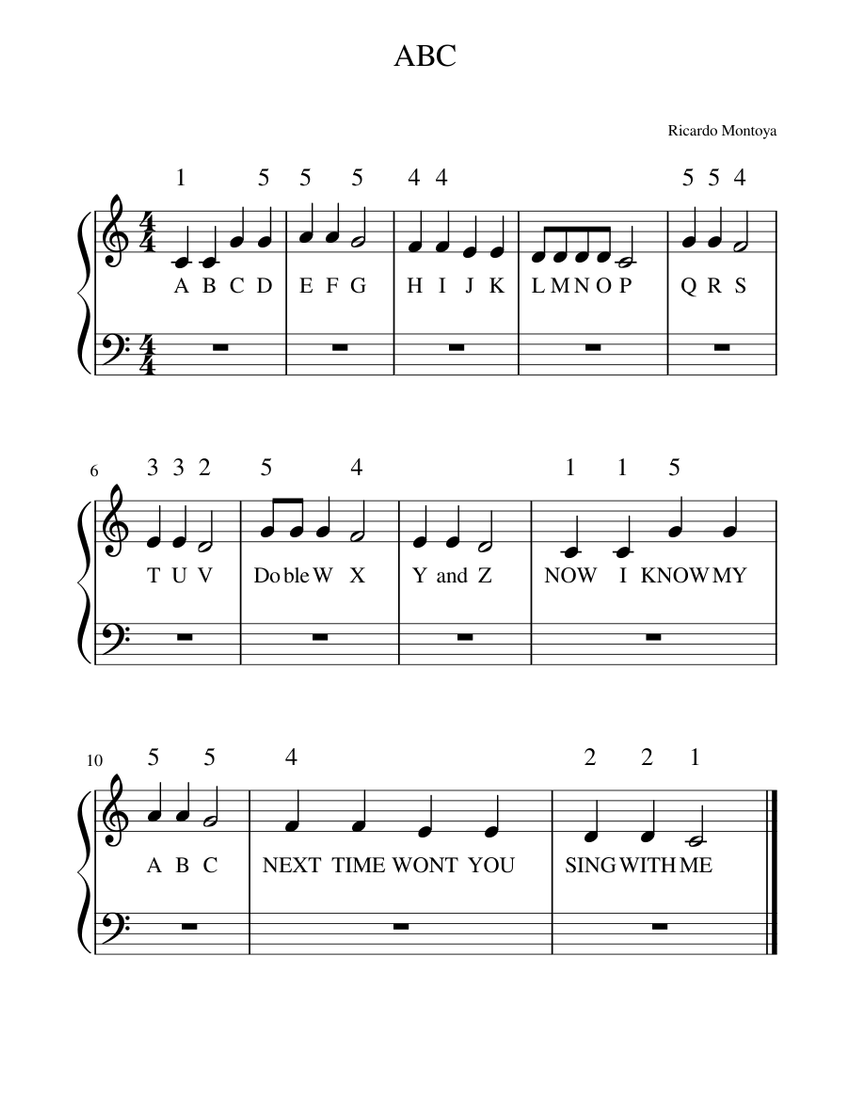 ABC Sheet Music For Piano (Solo) | Musescore.com