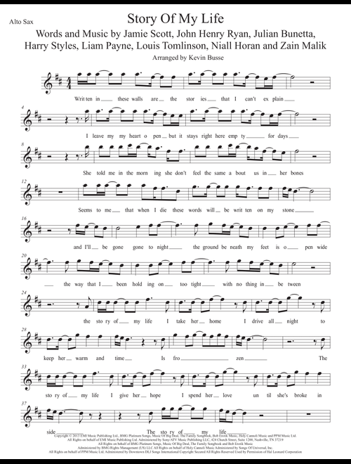 Story Of My Life (Arr. Kevin Busse) - One Direction (Alto Sax Solo)
