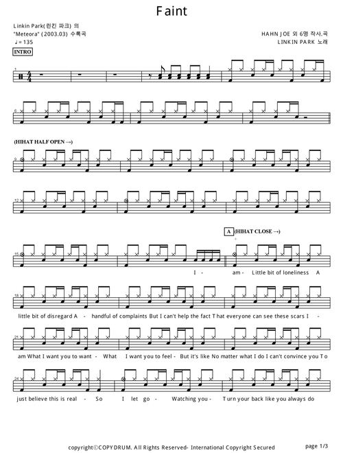 Faint (Arr. COPYDRUM) - Linkin Park (Drums)