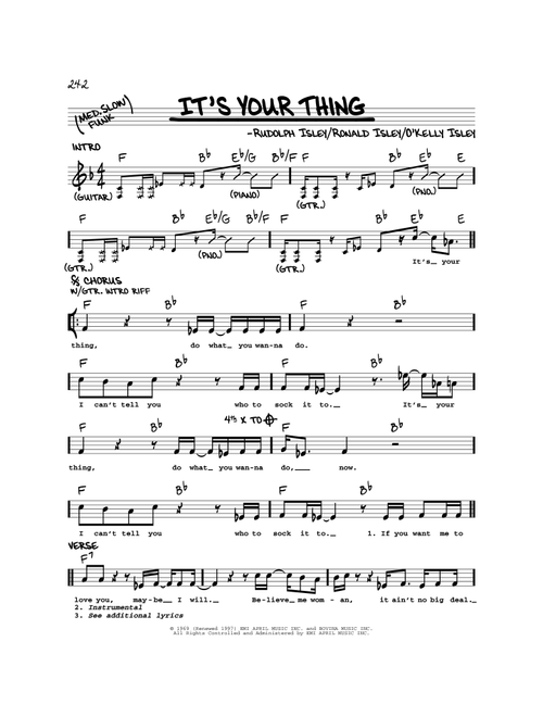 It's Your Thing - The Isley Brothers (Real Book - Melody-Chords)