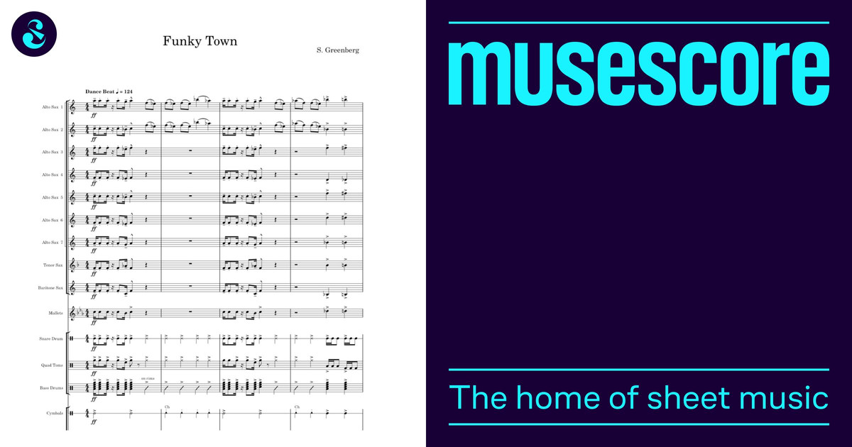 FunkyTown - S. Greenberg Sheet Music for Saxophone alto, Saxophone ...