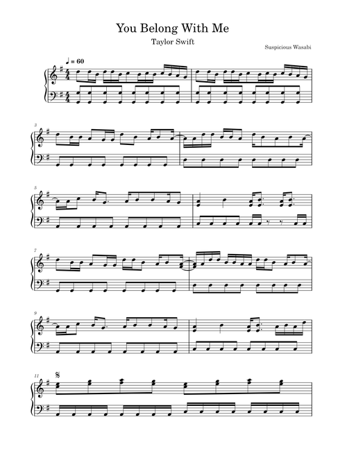 You Belong With Me - Taylor Swift