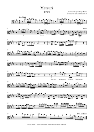 Matsuri – Fujii Kaze Sheet Music for Trombone, Euphonium, Tuba, Flute ...