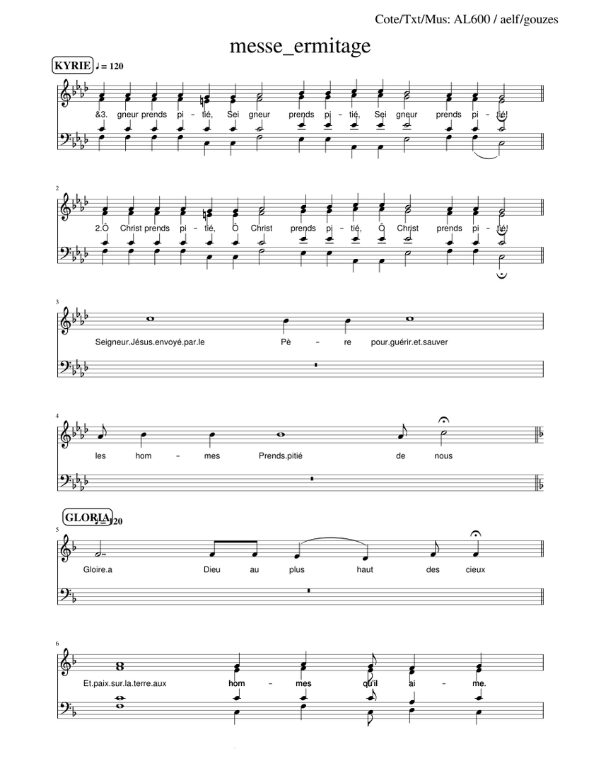 Messe_ermitage-al600-DP-S – gouzes Sheet music for Vocals (Solo ...