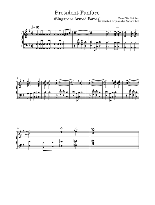 [Piano Arr.] President Fanfare (Singapore Armed Forces)