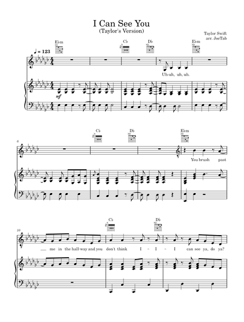 I Can See You - Taylor Swift (arr. JoeTab)