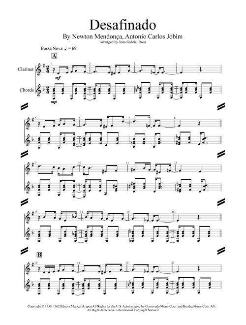 Desafinado (Arr. João Gabriel Rosa) - Antonio Carlos Jobim (Instrumental Duet)