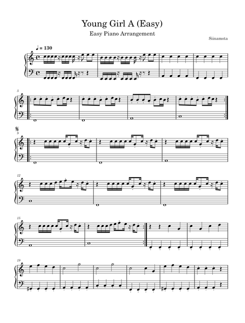 Young Girl A (Easy Piano)