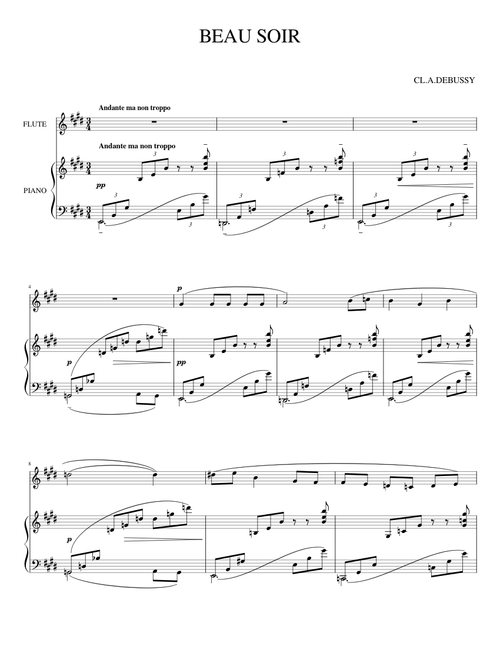 Beau soir (Flute & Piano, C.Debussy)
