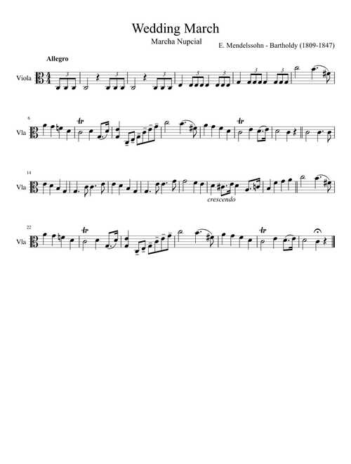 Marcha Nupcial-Wedding March-Viola