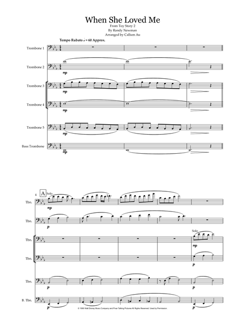 When She Loved Me (Arr. Callum Au) - Sarah McLachlan (Brass Ensemble)
