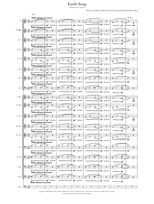 Earth Song (Arr. Richard Llewellyn) - Frank Ticheli (Concert Band)
