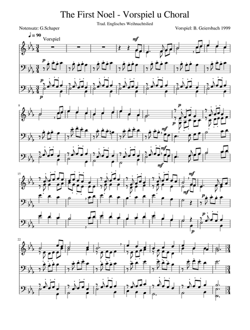The First Noel - Vorspiel u Choral
