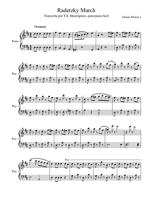 Radetzky March for easy piano