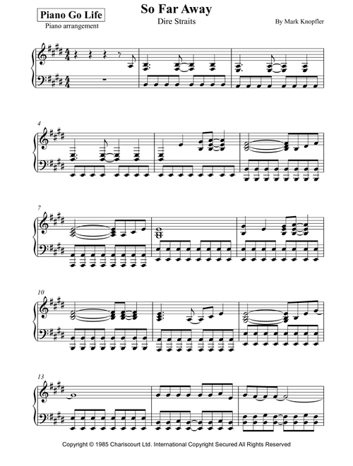 So Far Away (Arr. Piano Go Life) - Dire Straits (Piano Solo)