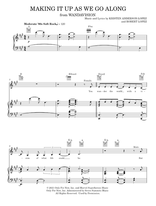 Making It Up As We Go Along - Kristen Anderson-Lopez & Robert Lopez (Piano-Vocal-Guitar)