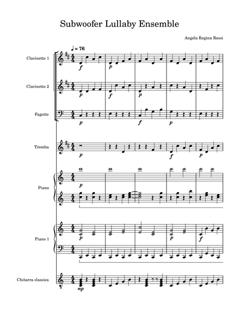 Subwoofer Lullaby (Arr. Angela Regina Rossi) - C418 (Small Ensemble)