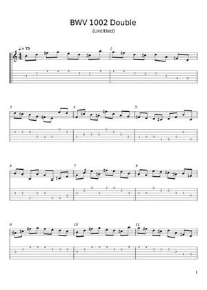 Sarabande - Partita No.1, BWV 1002 - Bach, J.S. (1685 - 1750 Sarabande - Partita No.1, BWV 1002 - Bach, J.S. (1685 - 1750