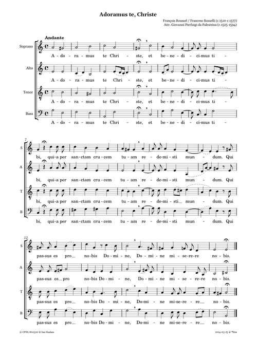 Adoramus te, Christe — G.P. da Palestrina