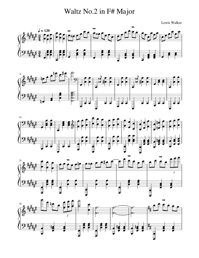 Waltz No.2 In F# Major Sheet music for Piano (Solo) | Musescore.com