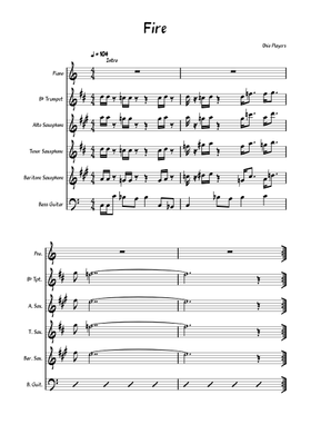 Fire – Ohio Players Fire Sheet Music for Piano, Saxophone alto