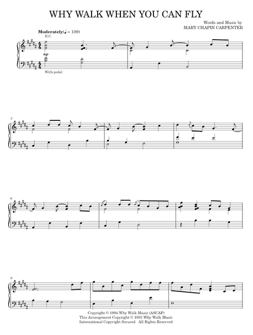 Why walk when you can fly - Mary Chapin Carpenter (Piano-Vocal-Guitar)