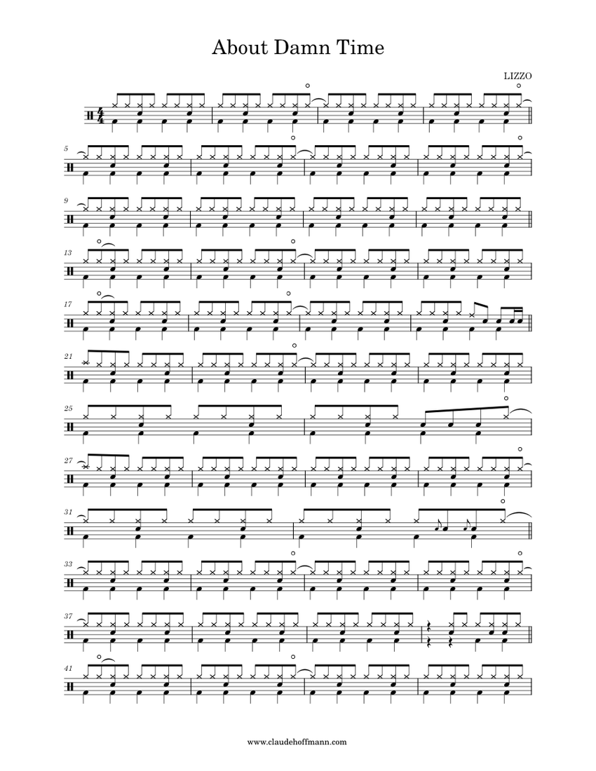 About Damn Time Lizzo About Damn Time Sheet Music for Drum group