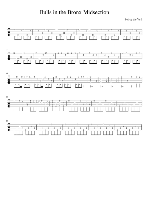 Bulls In The Bronx - Pierce The Veil (Midsection)