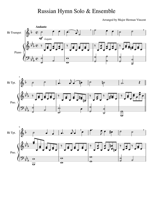 Russian Hymn Solo Ensemble piece