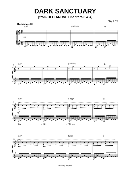 Dark Sanctuary [from DELTARUNE Chapters 3 & 4] - Toby Fox (Piano)