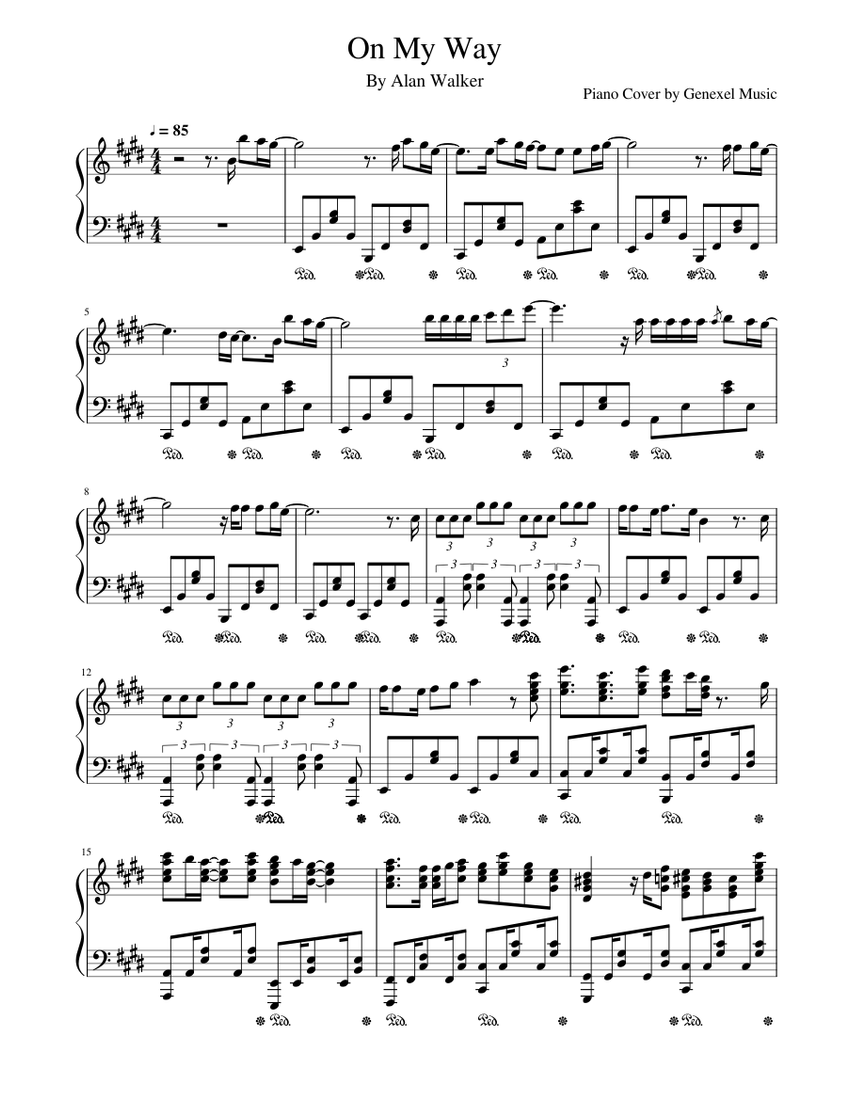 On My Way - Alan Walker Sheet Music for Piano (Solo) | MuseScore.com