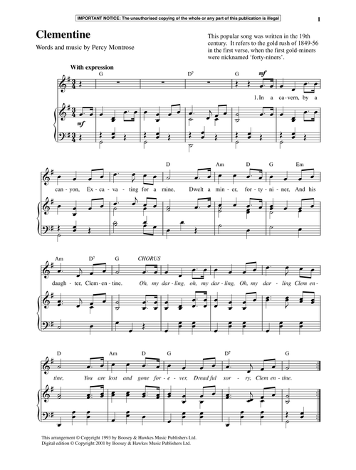 Clementine - Percy Montrose (Piano Vocal)