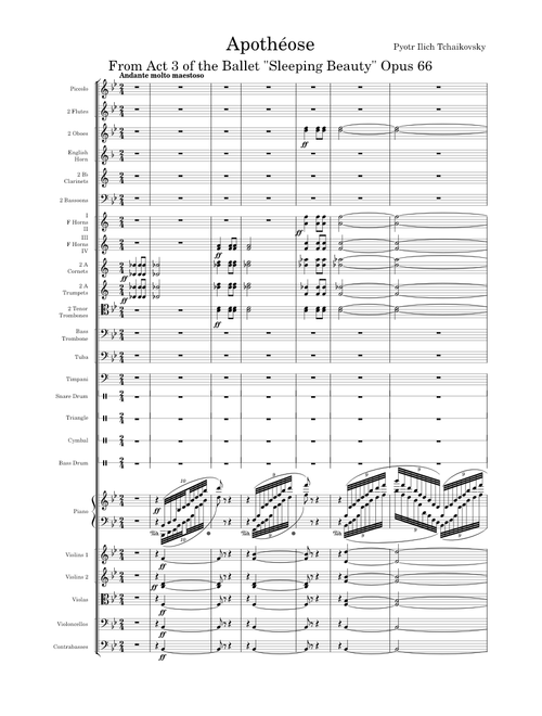 Sleeping Beauty Ballet Opus 66, Apothéose (Act 3) - Pyotr Ilich Tchaikovsky