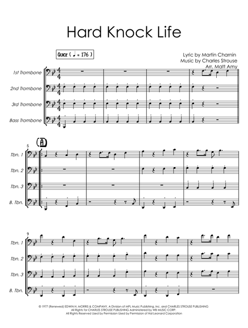It's The Hard-Knock Life (Arr. Matt Amy) - Charles Strouse (Brass Ensemble)