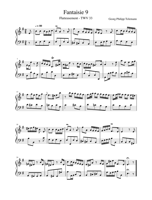 Georg Philipp Telemann: Fantaisie 9 - Flateusement - TWV 33