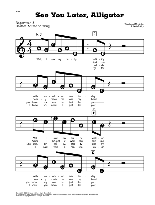 See You Later, Alligator - Bill Haley & His Comets (E-Z Play Today)