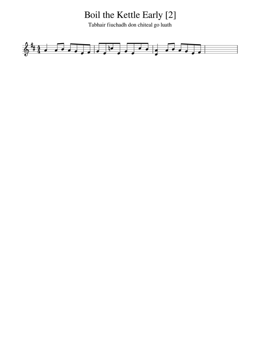 Boil the Kettle Early Sheet music for Piano (Solo)