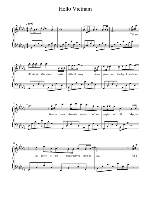 Hello Vietnam in Bb minor