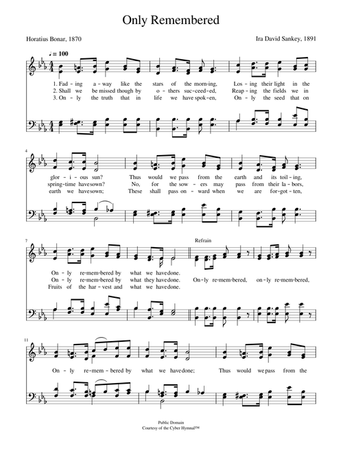 Only remembered - Ira D. Sankey