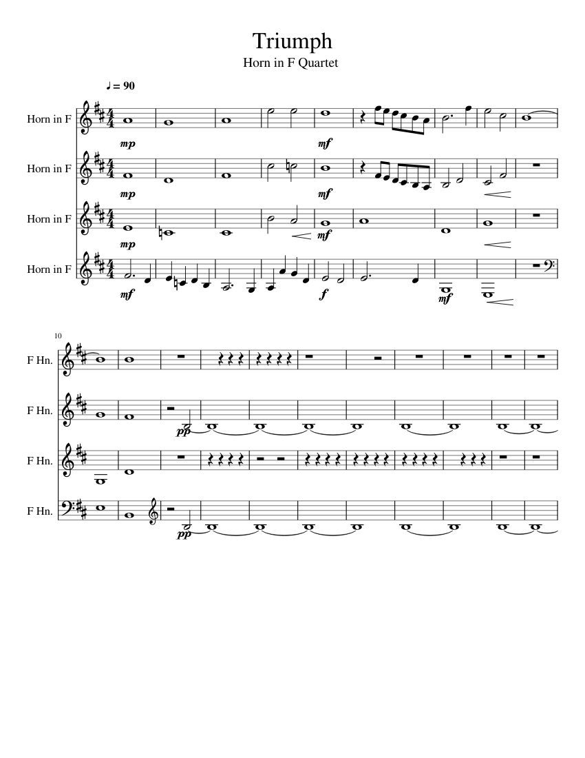 Triumph Sheet music for French horn (Mixed Quartet)