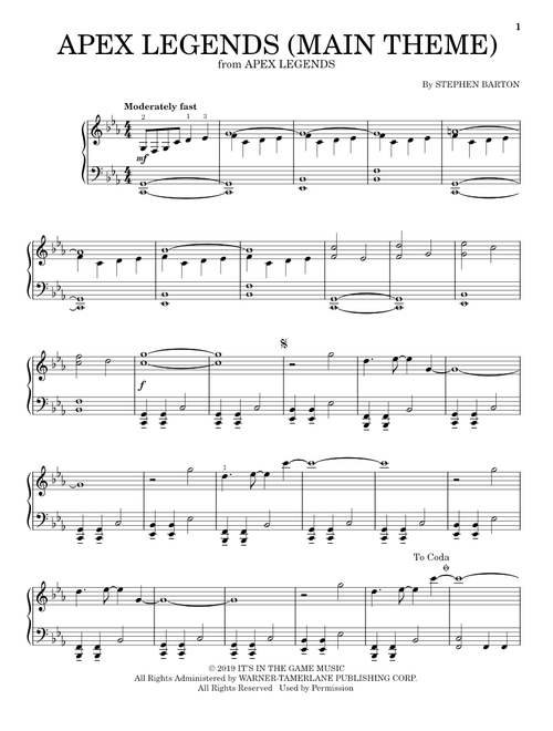 Apex Legends (Main Theme) - Stephen Barton (Easy Piano Solo)