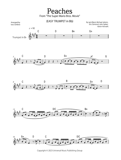 Peaches (Arr. Iury Cardoso) - Jack Black (Trumpet Solo)