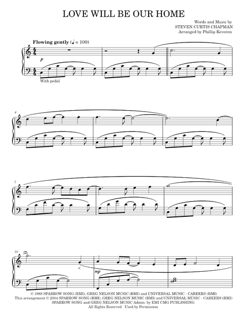 Love Will Be Our Home - Sandi Patty, Steven Curtis Chapman (Piano Solo)
