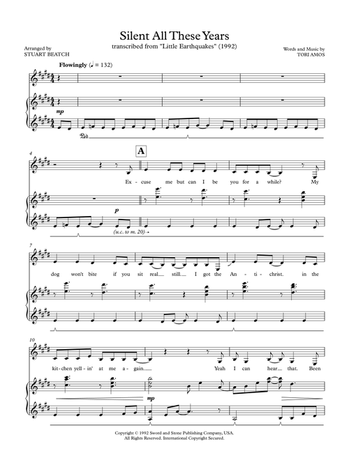 Silent All These Years (Arr. Stuart Beatch) - Tori Amos (Piano Vocal)