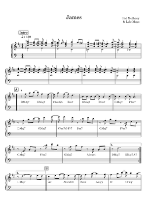 BB楽譜「A PLACE IN THE WORLD」PAT METHENY Play Official version of A map of the world Sheet Music by Pat