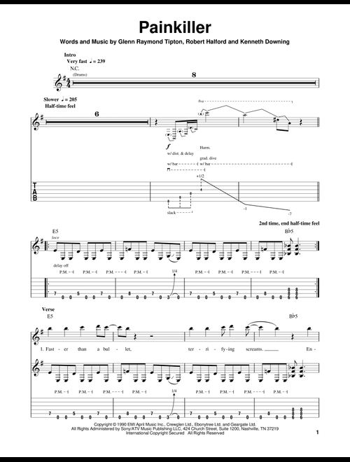 Painkiller - Judas Priest (Guitar Tab Play-Along)