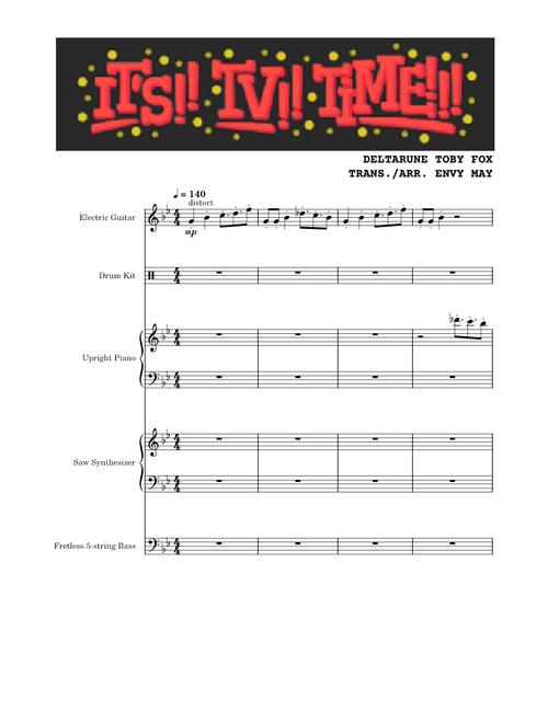IT’S!! TV!! TiME!!! (5-Piece Band Arrangement)