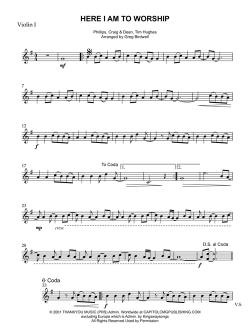 Here I Am To Worship (light Of The World) (Arr. Greg Birdwell) - Phillips Craig & Dean (Instrumental Duet)